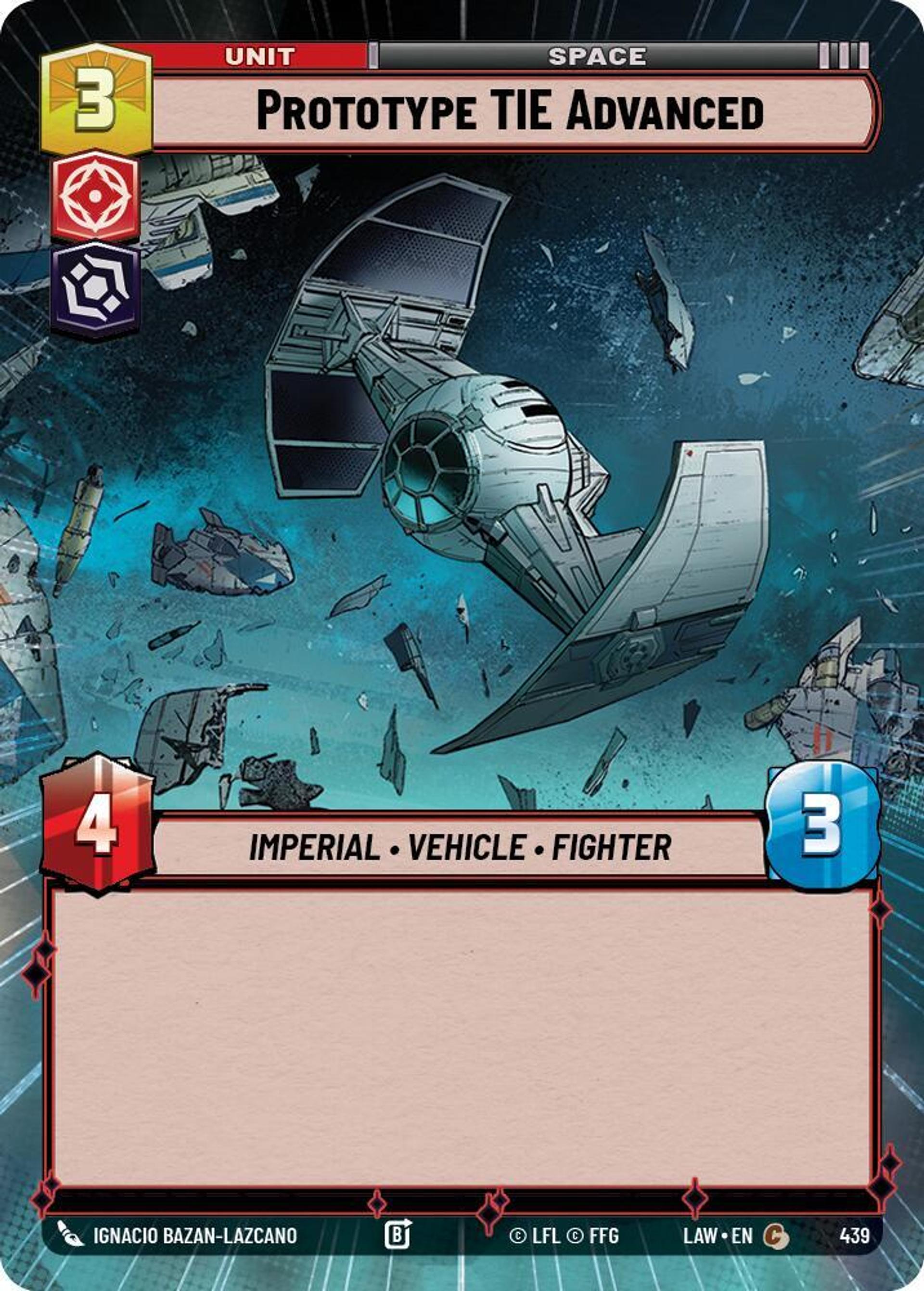 Prototype de TIE Advanced — A Lawless Time — Star Wars: Unlimited