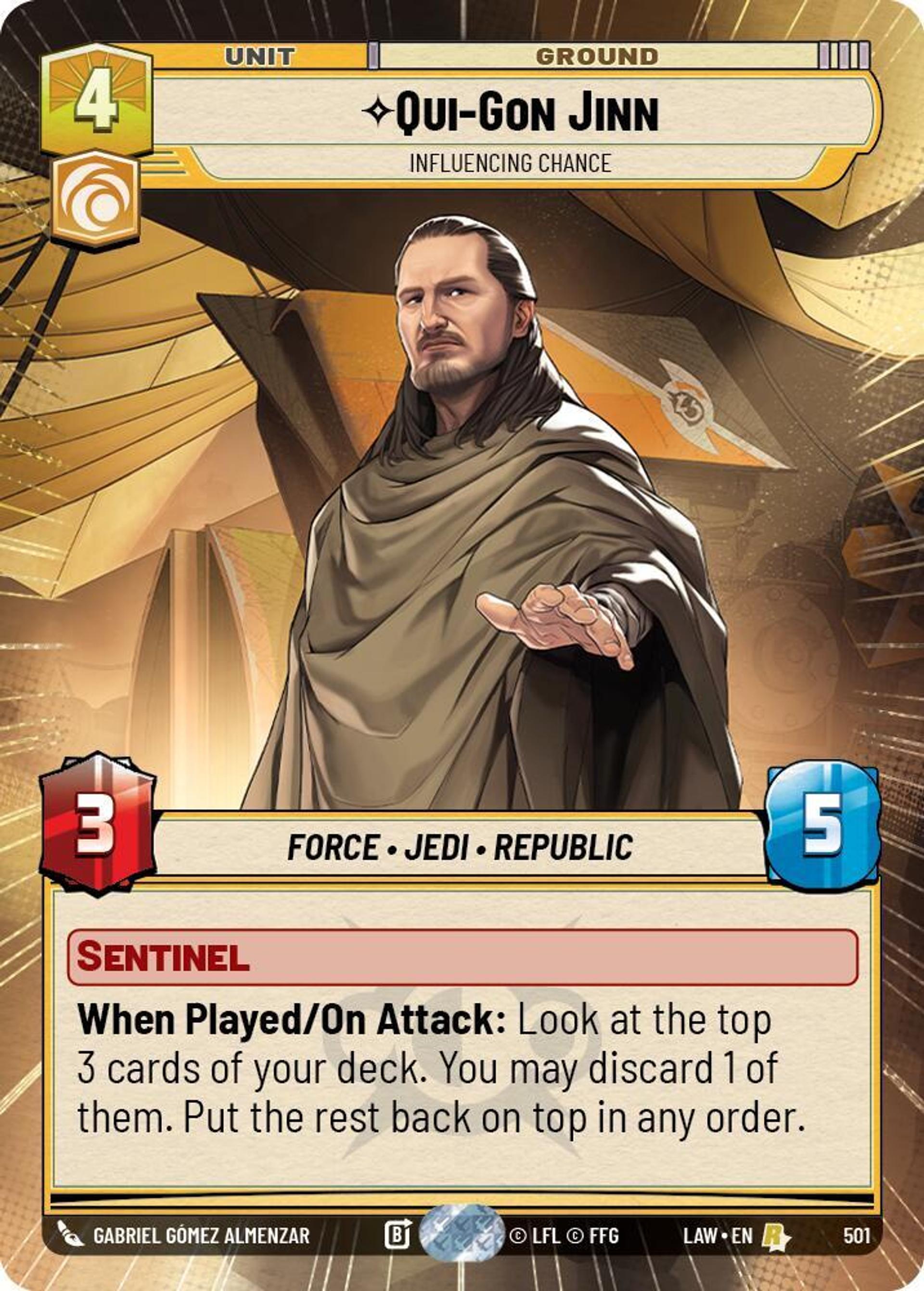Qui-Gon Jinn - Influence La Chance — A Lawless Time — Star Wars: Unlimited