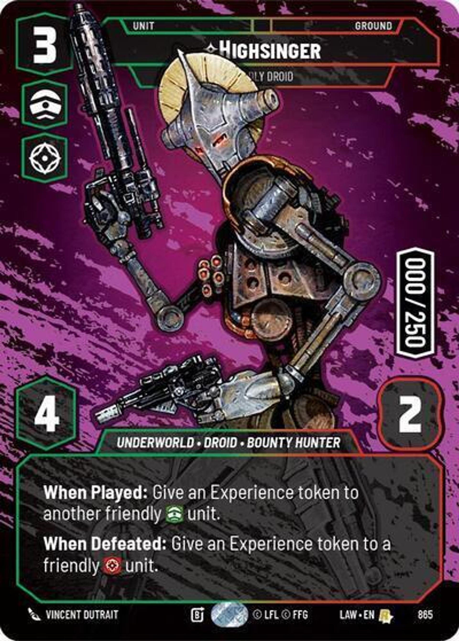 Highsinger - Droïde Mortel — A Lawless Time — Star Wars: Unlimited