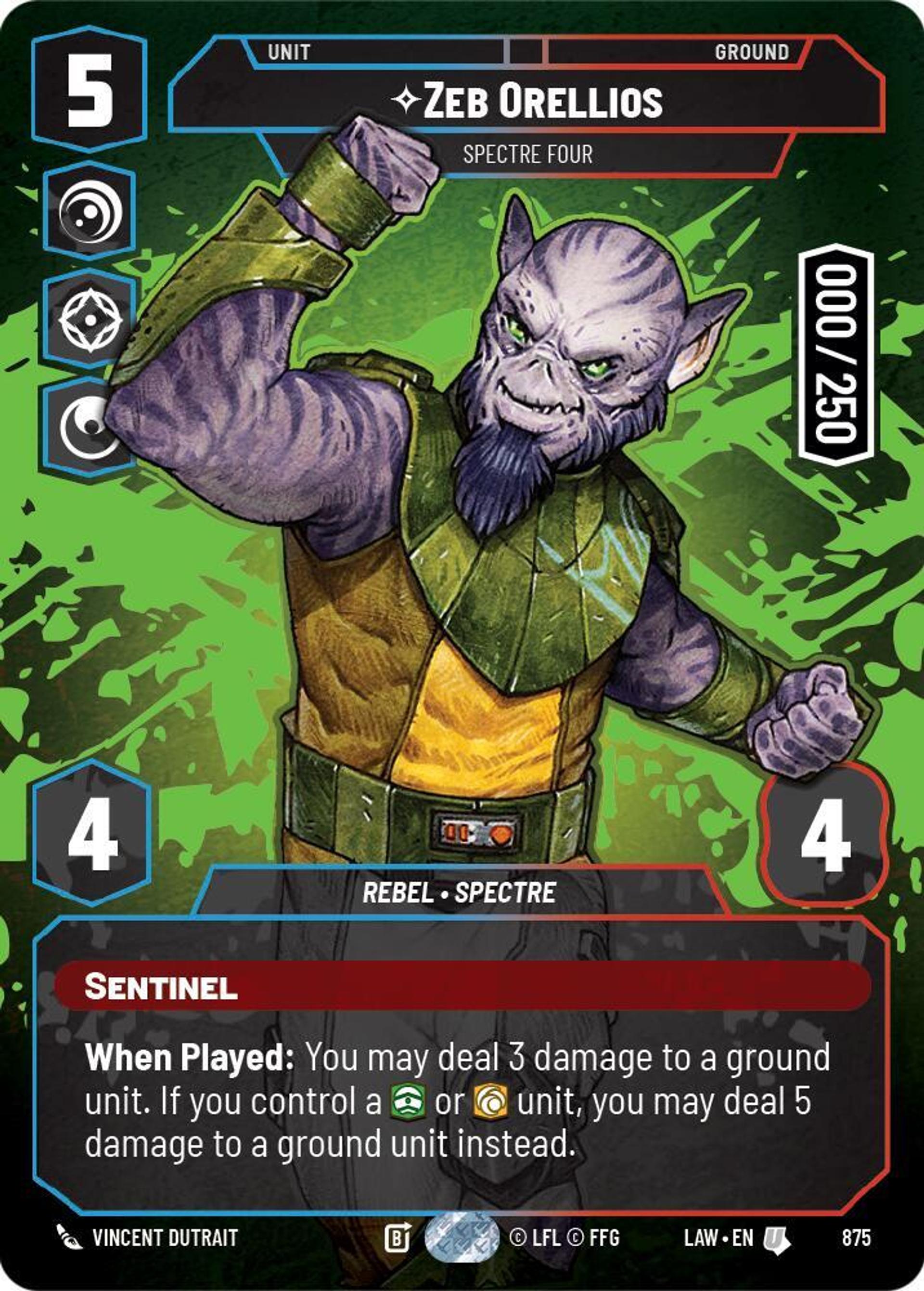 Zeb Orellios - Spectre Quatre — A Lawless Time — Star Wars: Unlimited