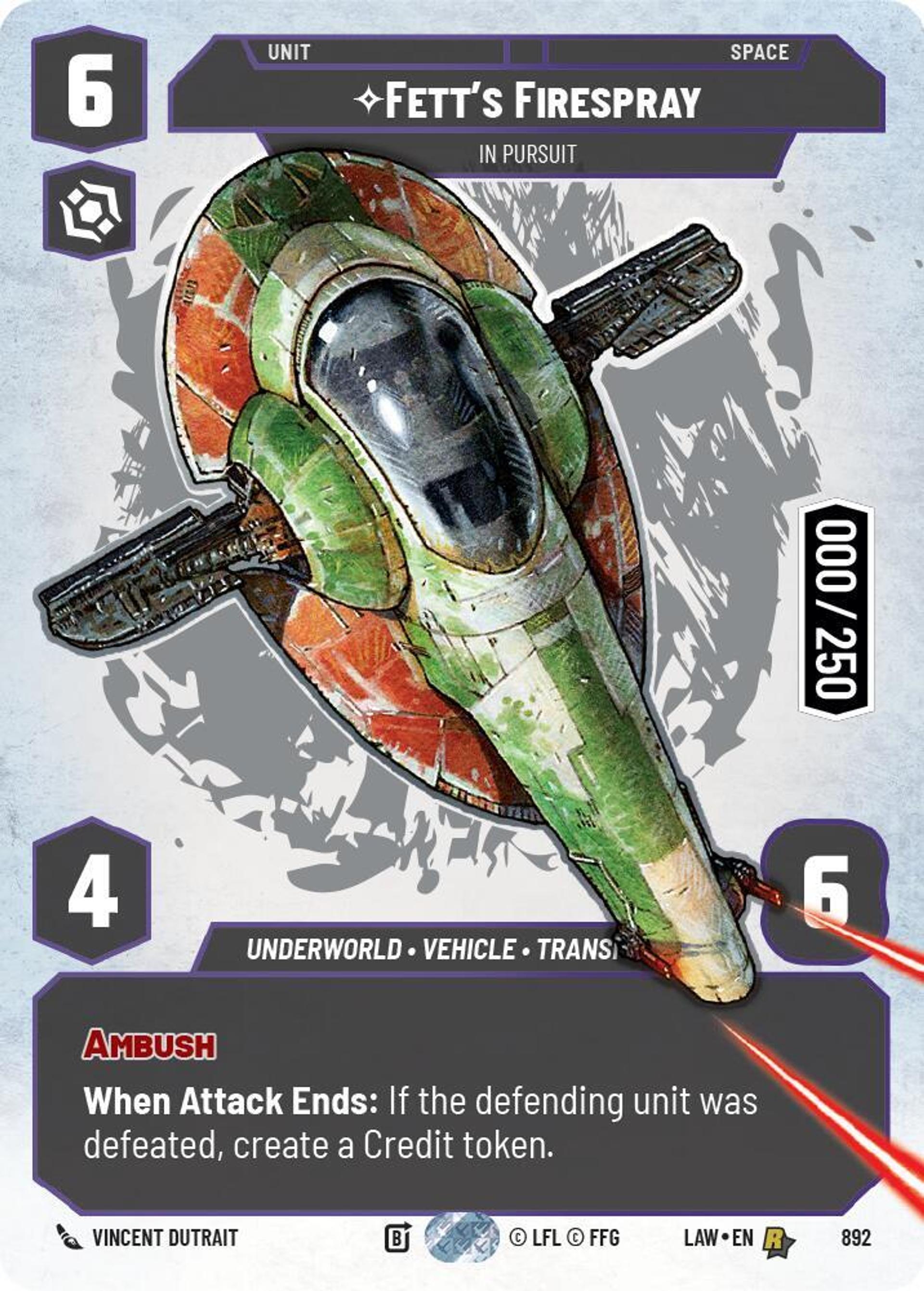 Firespray de Fett - En Poursuite — A Lawless Time — Star Wars: Unlimited
