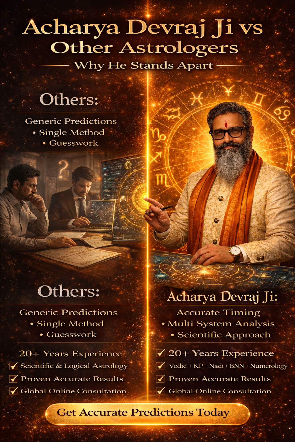 Acharya Devraj Ji vs Other Astrologers — Methodology, Accuracy and Timing Comparison