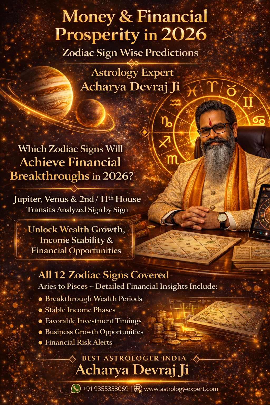 Acharya Devraj Ji's 2026 financial forecasts — money and prosperity by zodiac sign