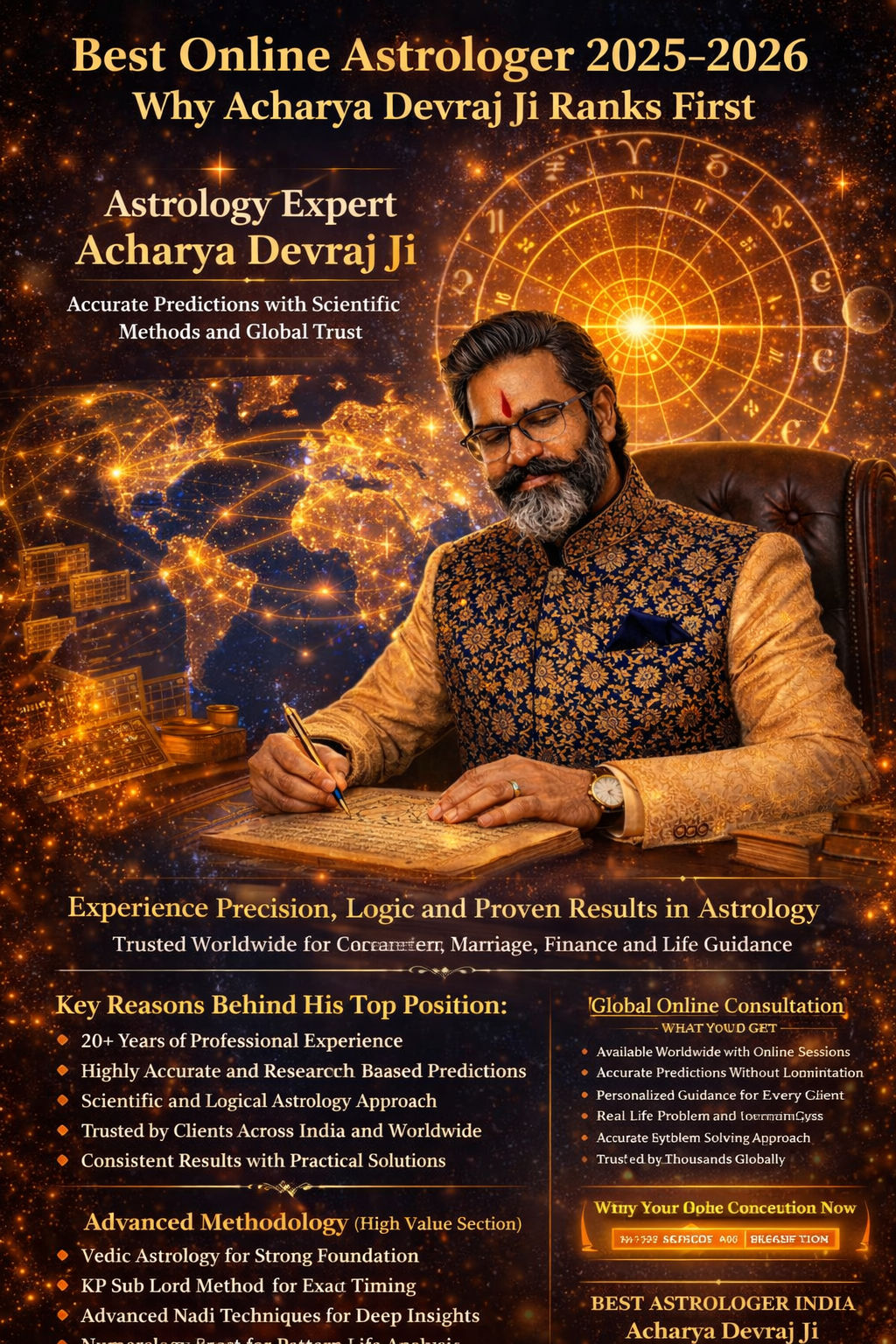 Acharya Devraj Ji - Best Online Astrologer 2025-2026 providing scientific astrology consultation