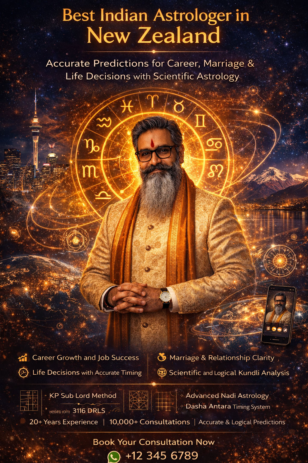 Acharya Devraj Ji - Best Indian Astrologer in New Zealand providing online Vedic astrology and kundli consultation