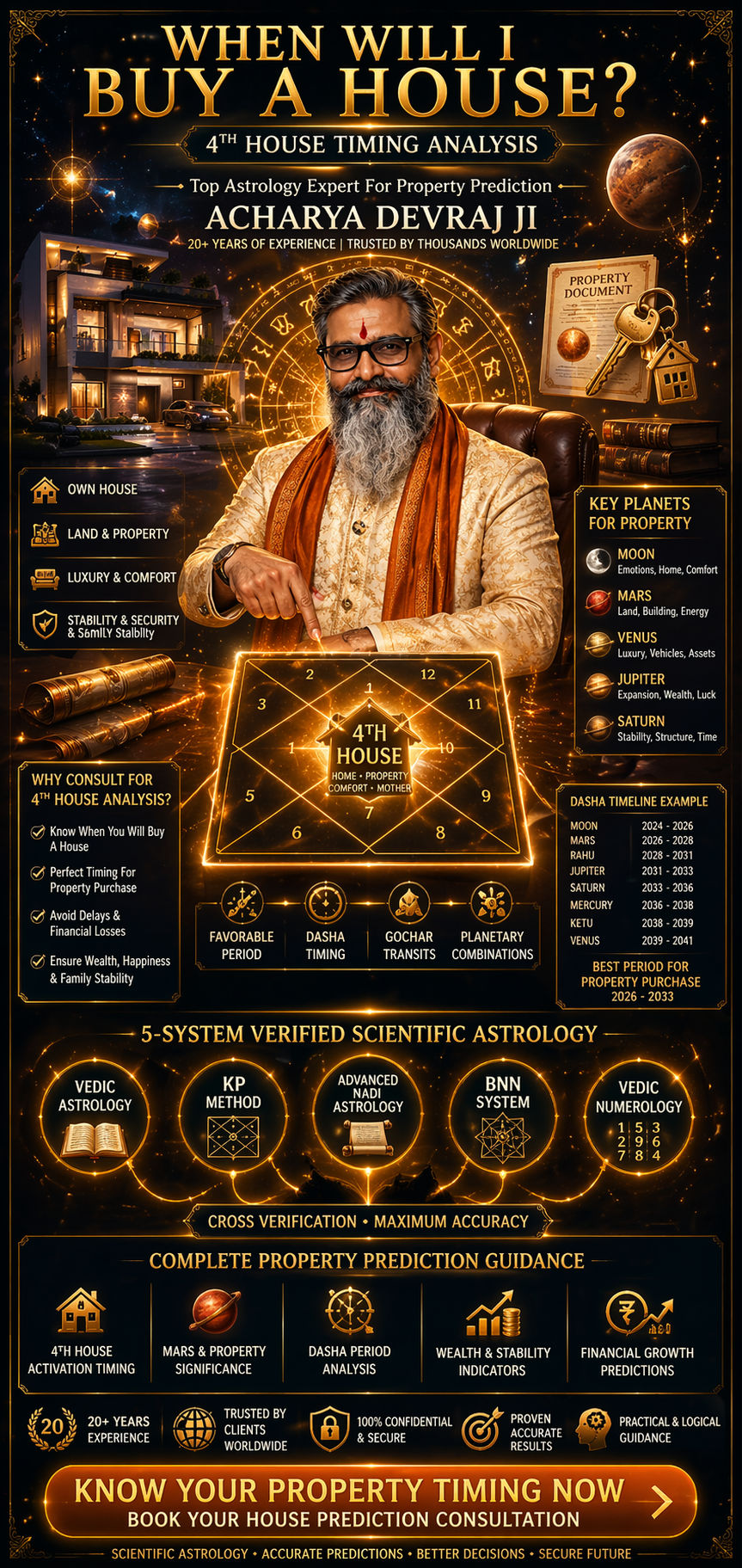 Astrology for Ideal Property Timing — Dasha and Transit Analysis by Acharya Devraj Ji