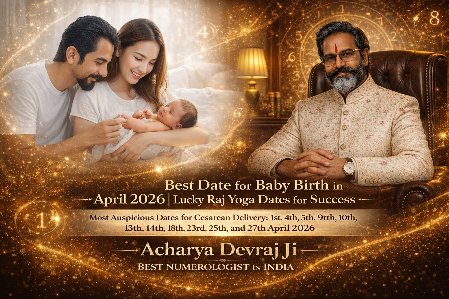 Auspicious dates for baby birth in April 2026 - Vedic Numerology Raj Yoga dates by Acharya Devraj Ji