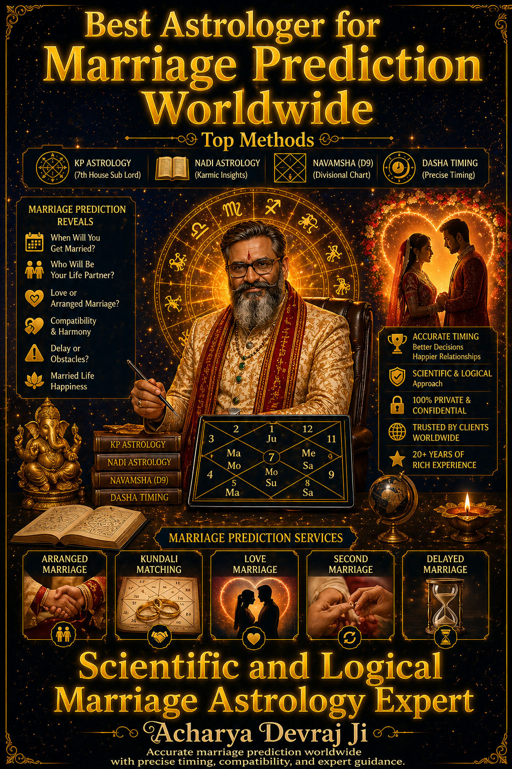 Best Astrologer for Marriage Prediction Worldwide — Expert Acharya Devraj Ji