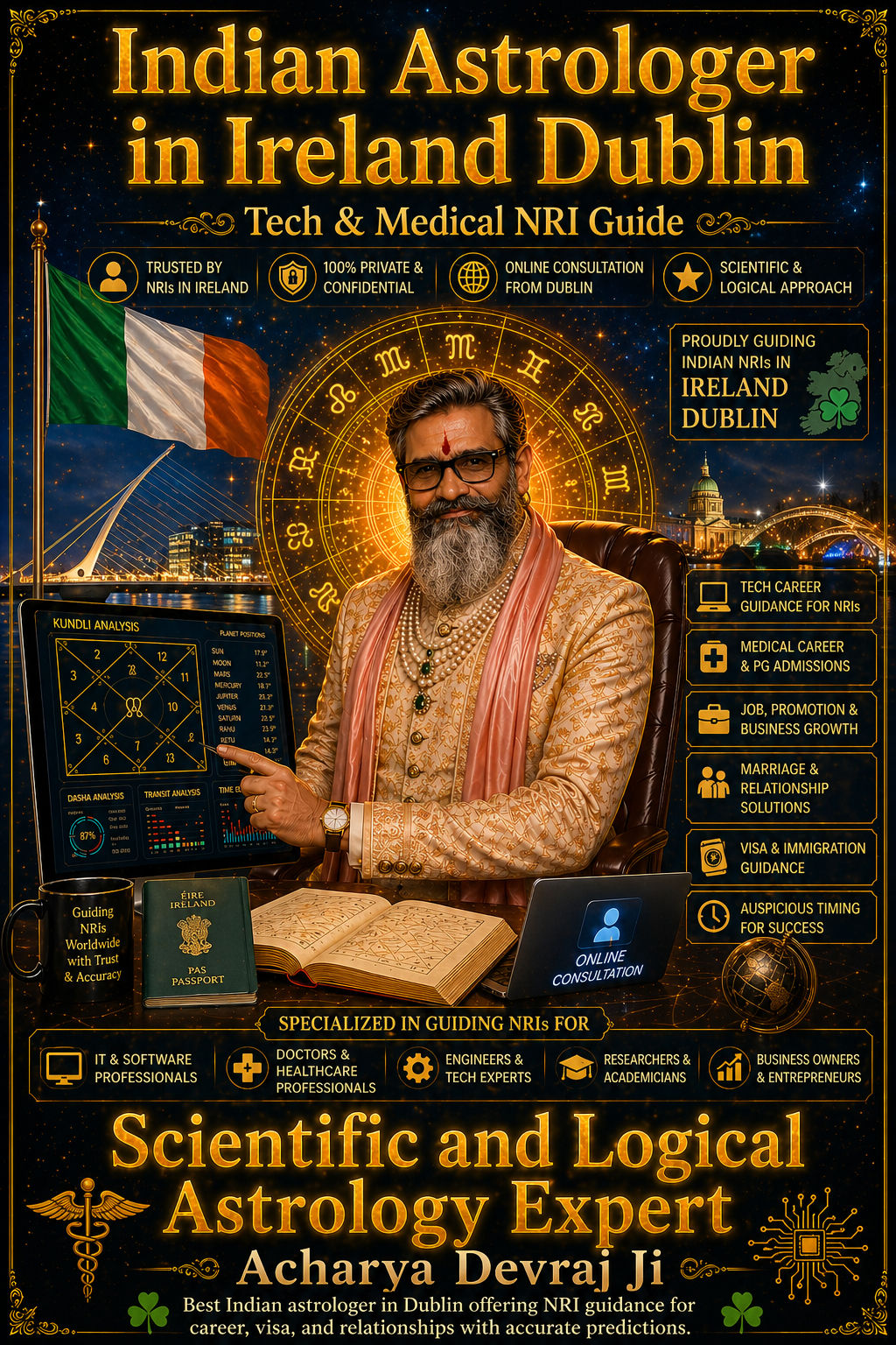 Best Indian Astrologer in Dublin — Acharya Devraj Ji Scientific & Logical Expert