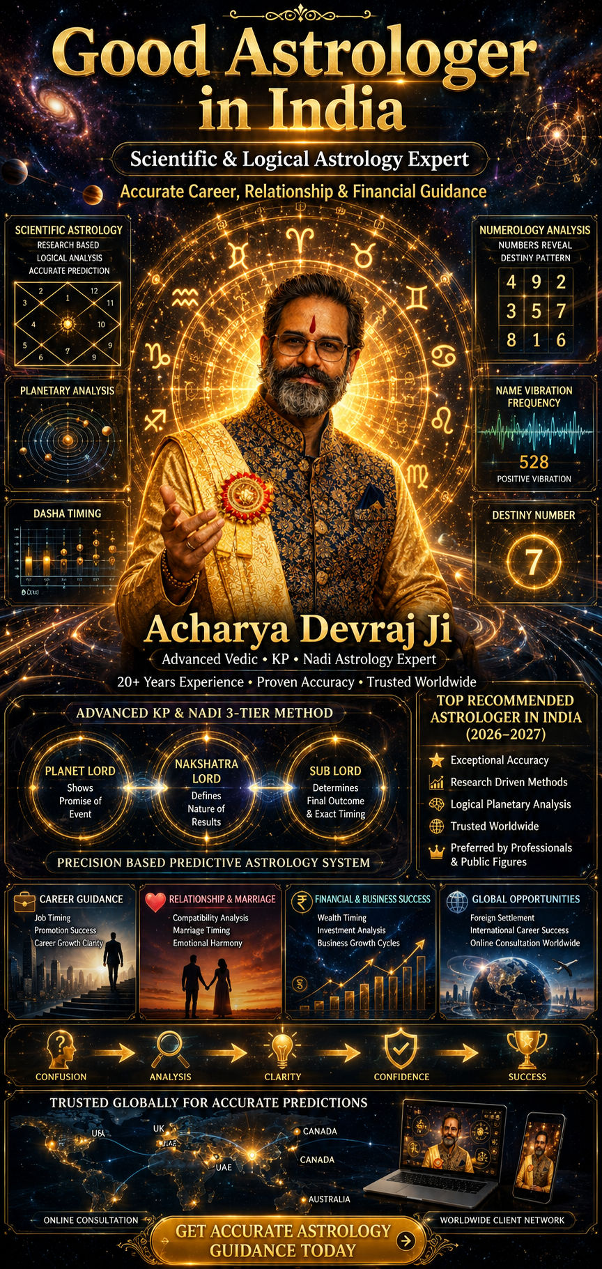 Good Astrologer in India for Scientific and Logical Astrology Expert — Acharya Devraj Ji