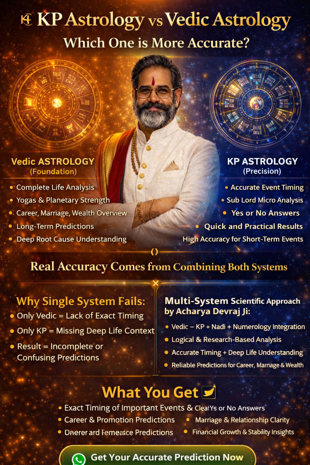KP vs Vedic Astrology comparison chart by Acharya Devraj Ji