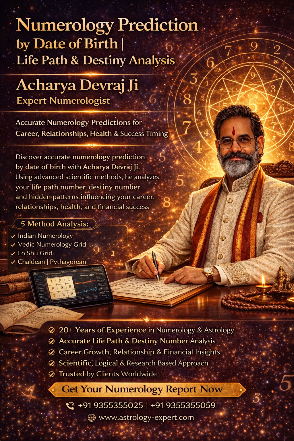 Numerology Prediction by Date of Birth — Life Path and Destiny Analysis by Acharya Devraj Ji