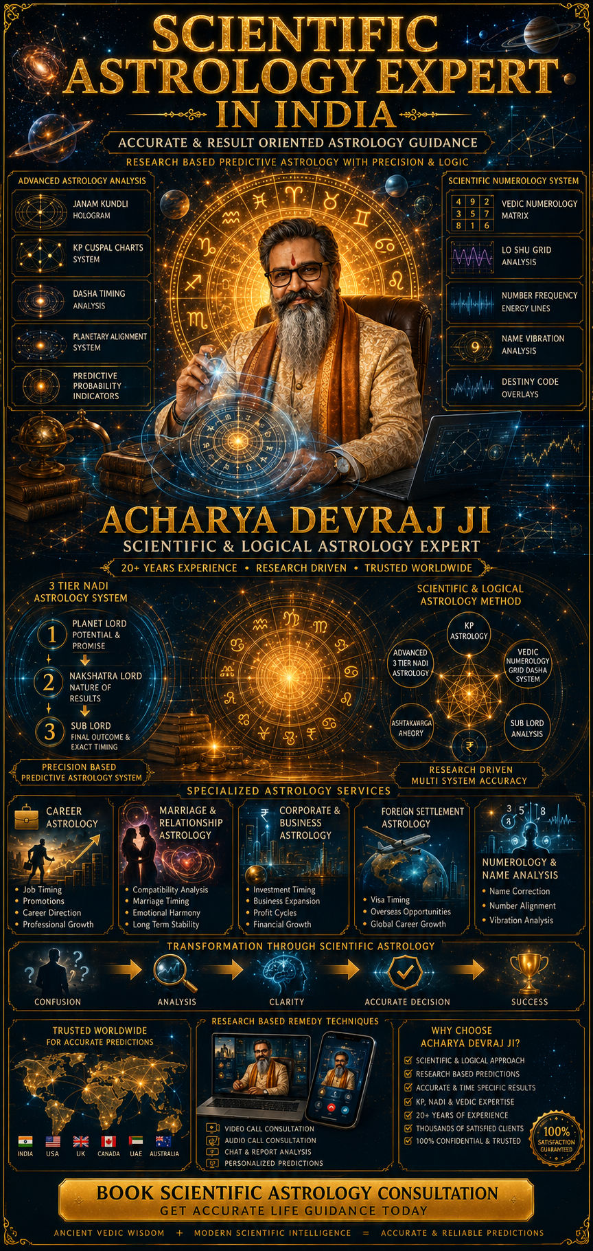Scientific Astrology Expert in India Acharya Devraj Ji — 5 Predictive Methods