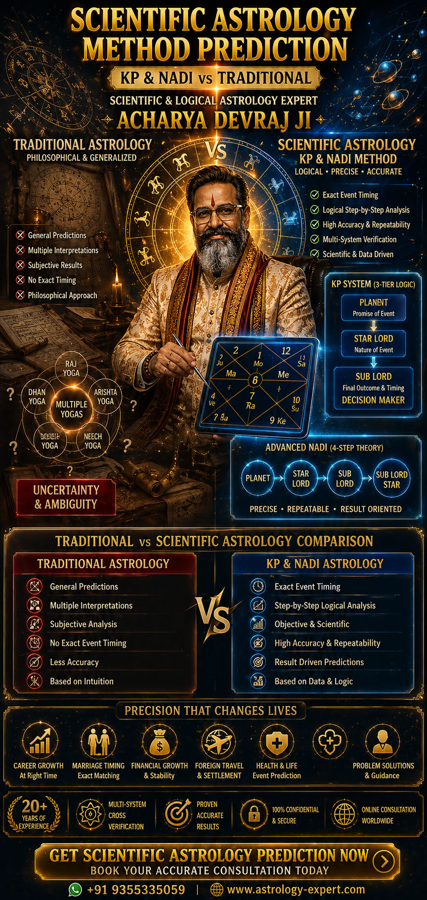 Scientific Astrology Method Prediction — KP and Nadi vs Traditional by Acharya Devraj Ji