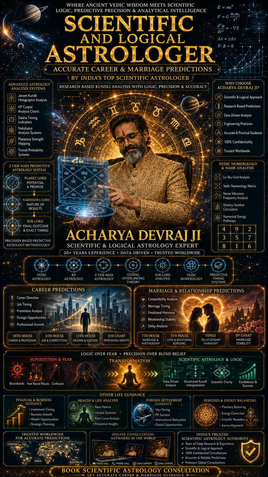 Scientific and Logical Astrologer in India — Acharya Devraj Ji 5-step kundli analysis methodology