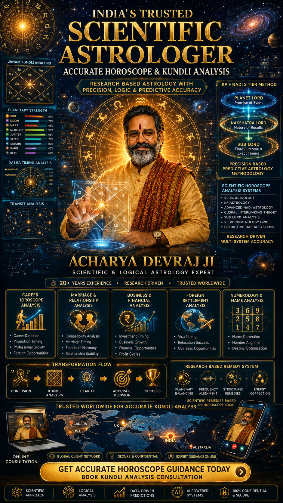 Trusted Scientific Astrologer for Accurate Horoscope and Kundli Analysis by Acharya Devraj Ji