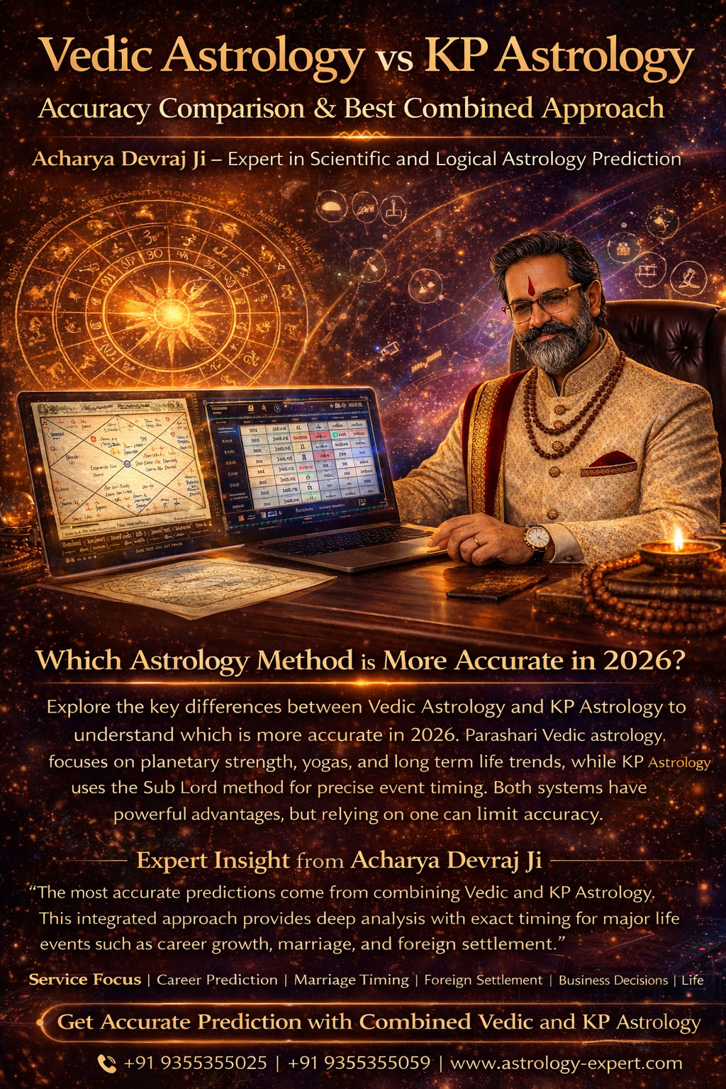 Vedic Astrology vs KP Astrology Accuracy Comparison 2026 — Expert Analysis by Acharya Devraj Ji