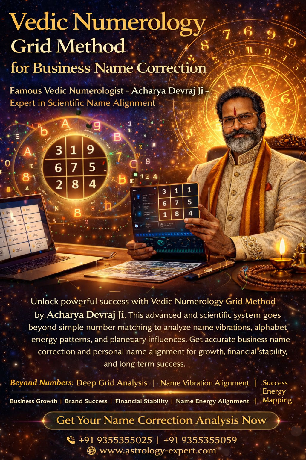 Vedic Numerology for Business Success — Grid Analysis by Acharya Devraj Ji