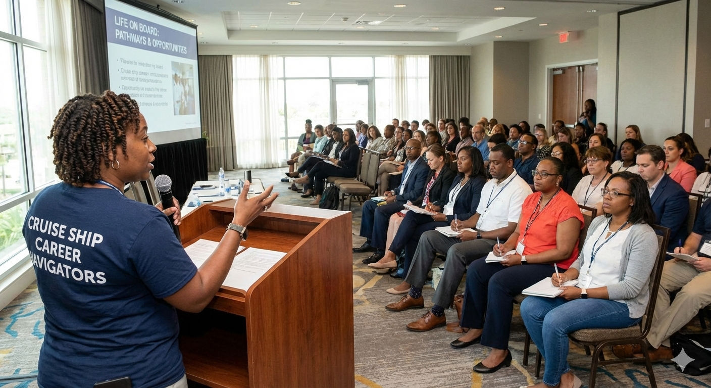 A speaker at a seminar event.
