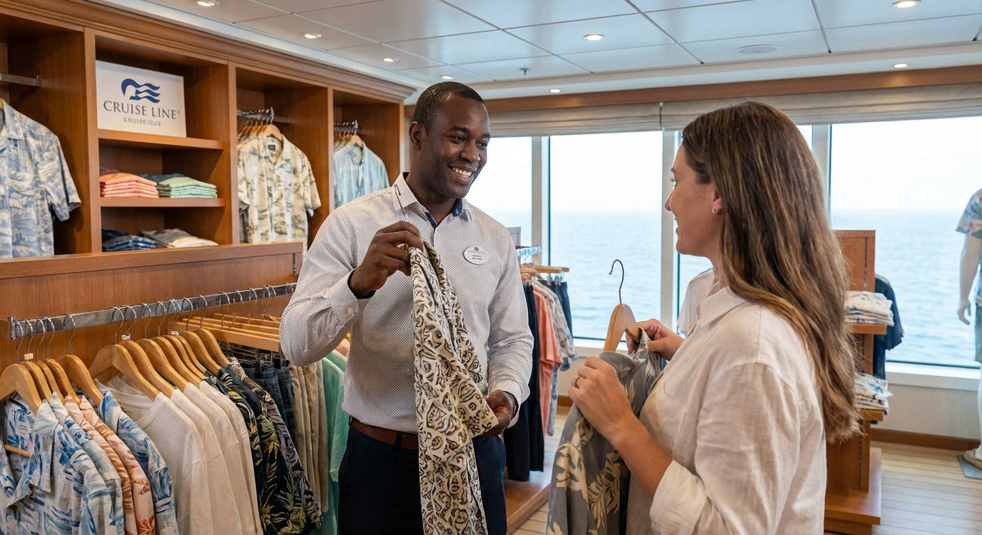 A high-end jewelry store on a cruise ship.