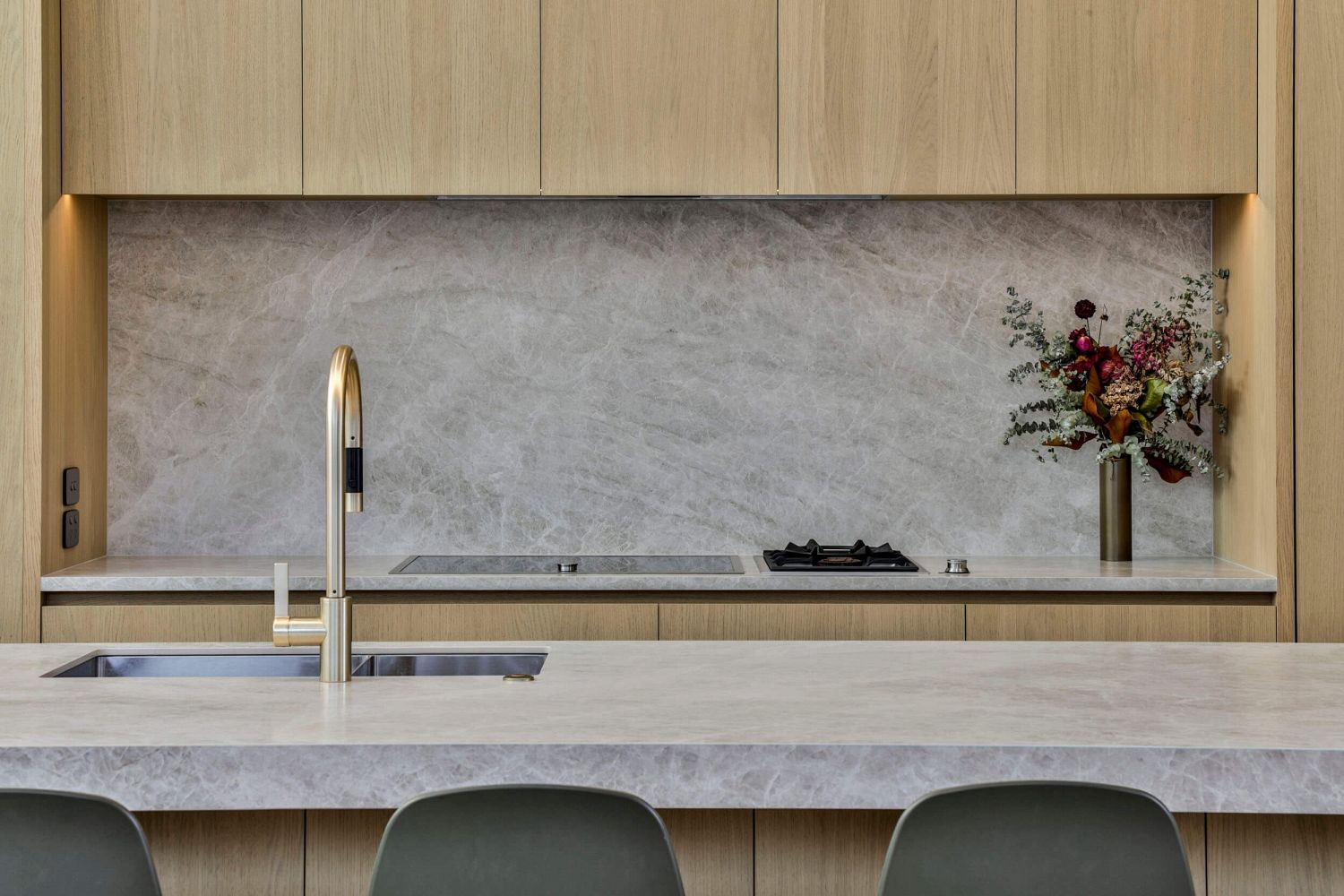 Timber veneer surface detail showing natural texture and tone variation