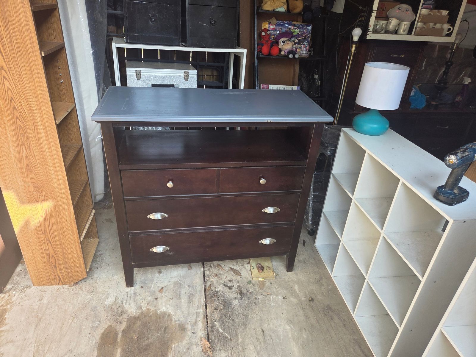 Console Side board Dark Brown 4-Drawer Media Console Dresser 43 x 18 n 43 inch tall — photo 4