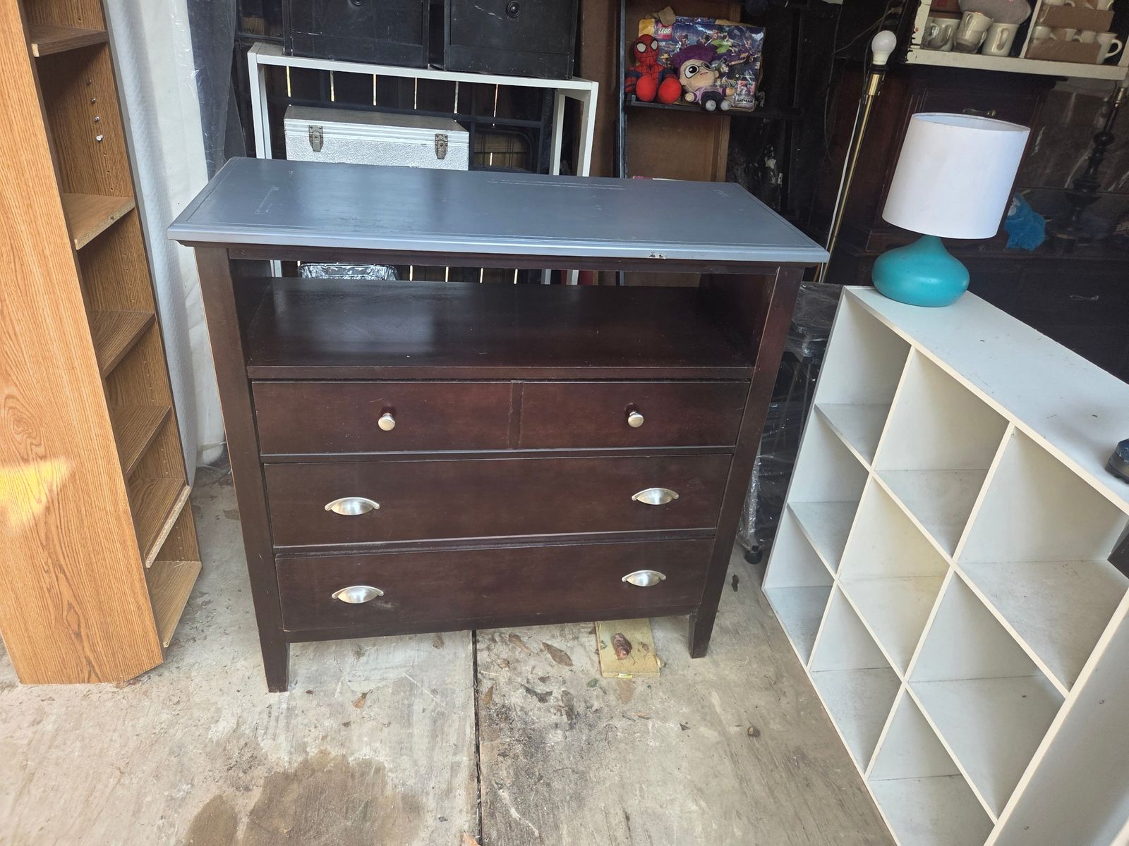 Console Side board Dark Brown 4-Drawer Media Console Dresser 43 x 18 n 43 inch tall — photo 5
