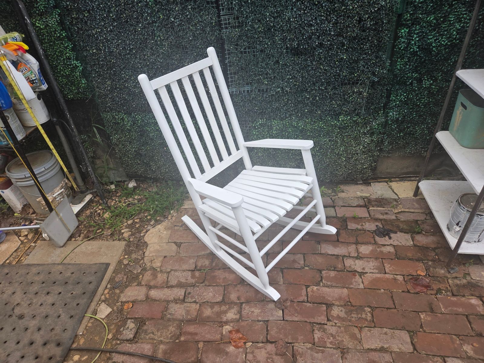 Rocking chair White Wooden Rocking Chair — photo 3