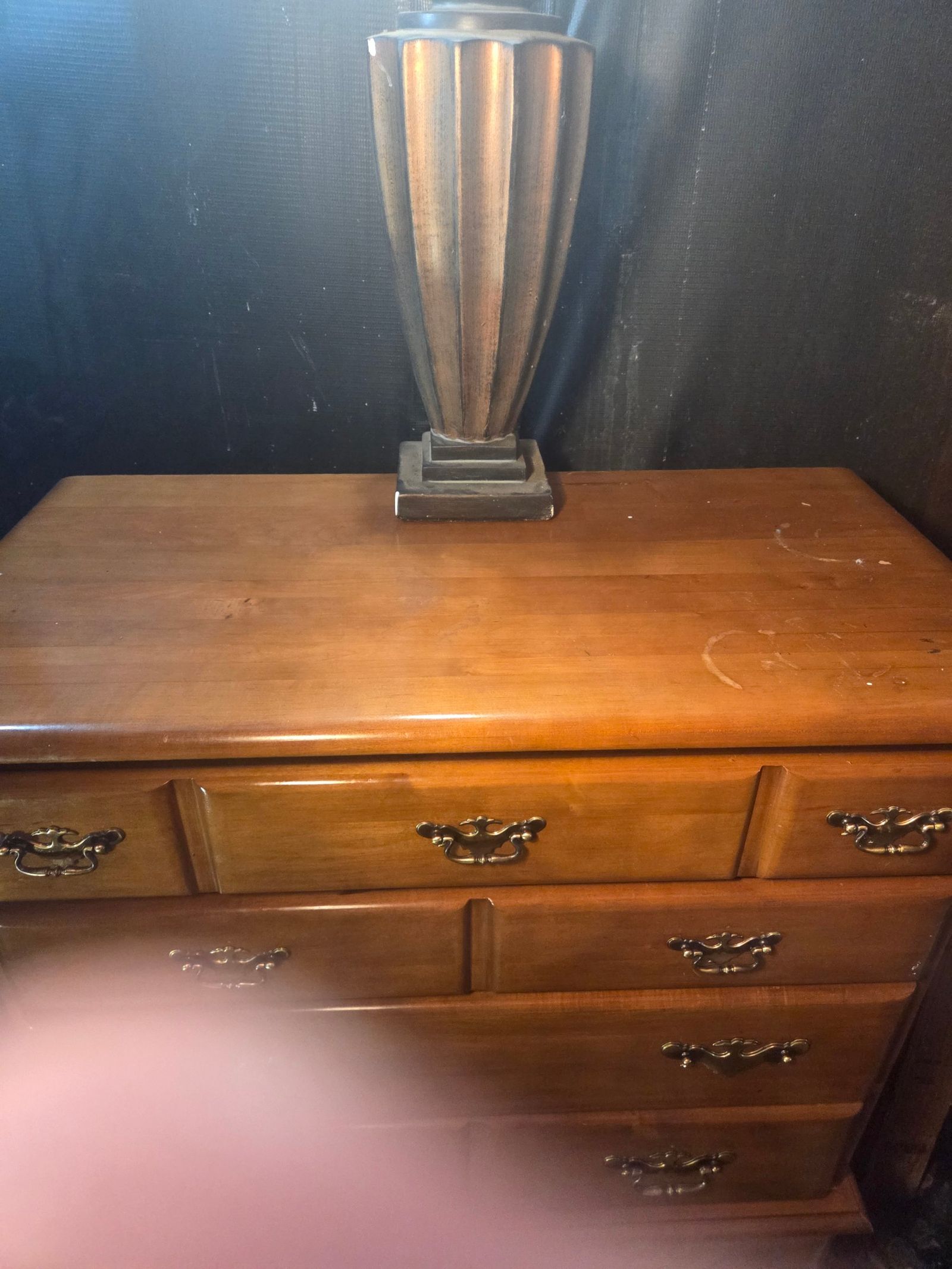 Dresser 35 x 18 n 52 inch tall. Traditional Cherry Wood Highboy Dresser — photo 3