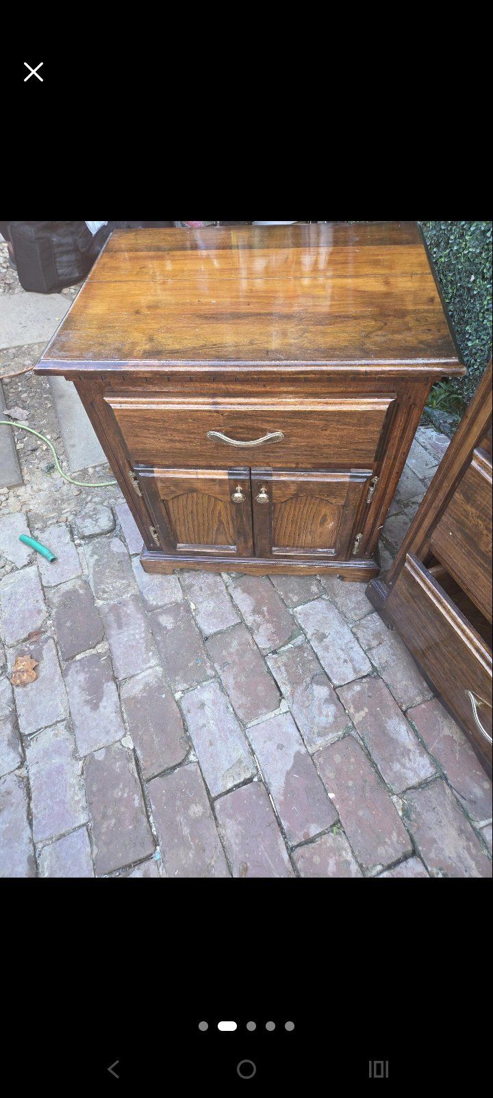 Dresser 53 x 18 n 32 inch tall all wood $85  Matching nite stand 24 x 17 n 24 inch tall $45 — photo 2