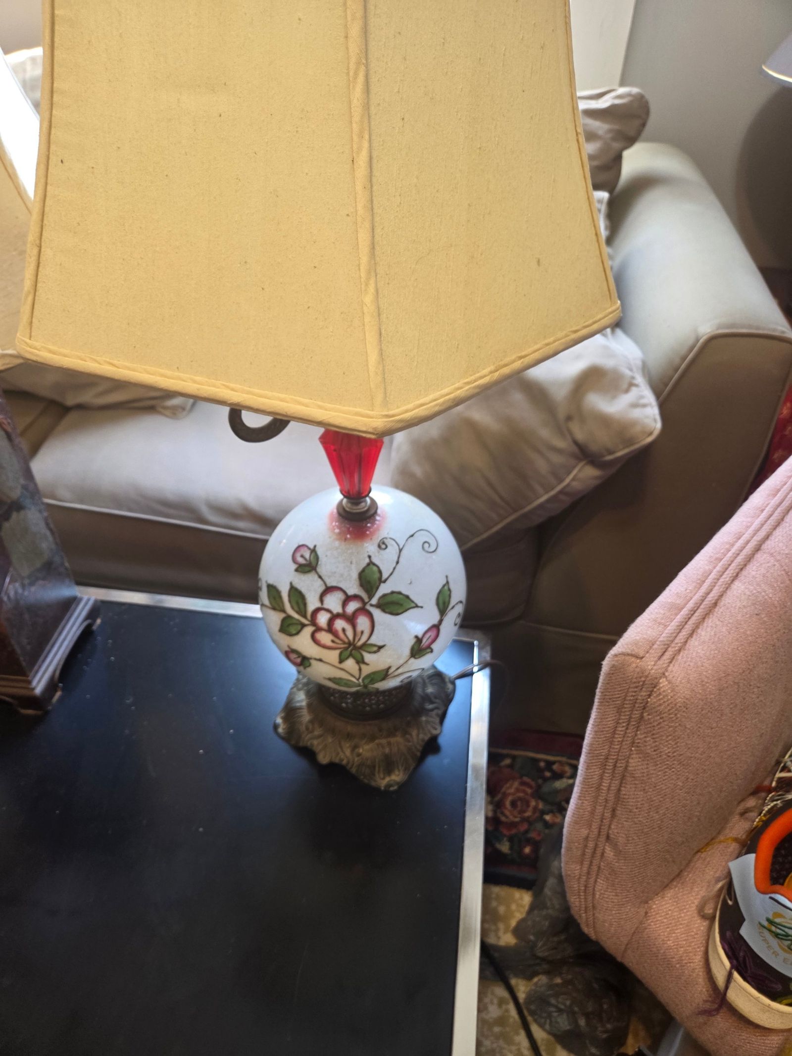 Coffee table Chrome and Black Coffee Table 48 x 24 n 18 inch tall.$65 Lamps budha 85 eac — photo 4