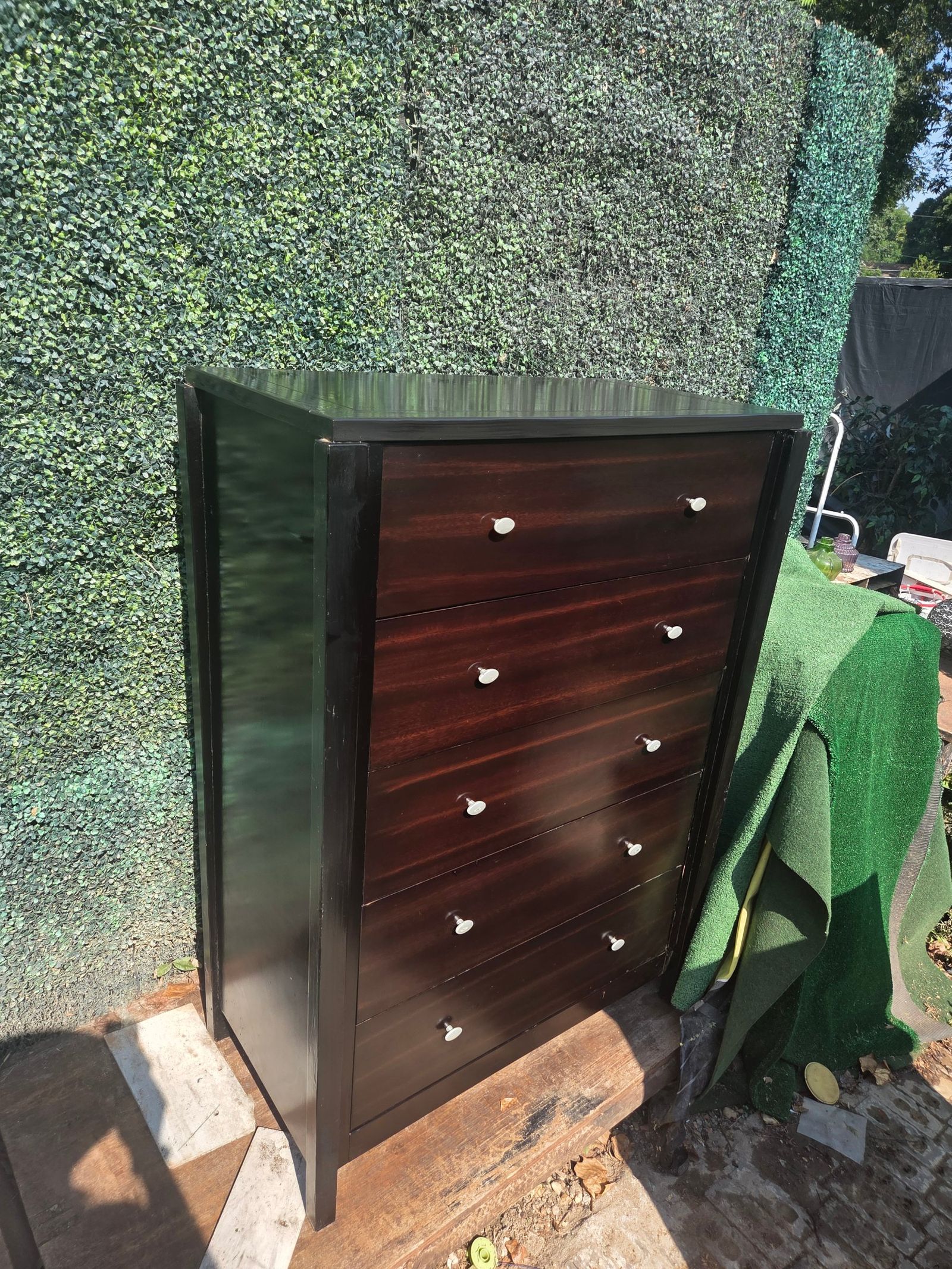 Dresser Dark Wood 5-Drawer Chest 36 x 19 n 55 inch tall. — photo 2