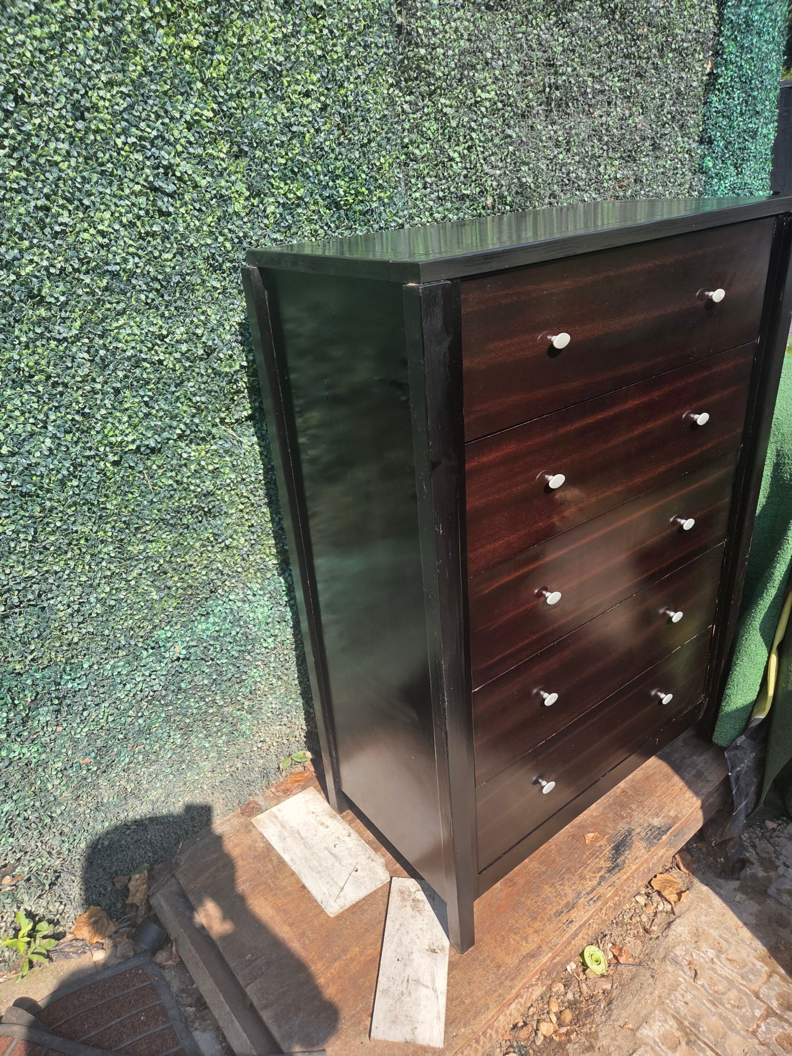 Dresser Dark Wood 5-Drawer Chest 36 x 19 n 55 inch tall. — photo 3