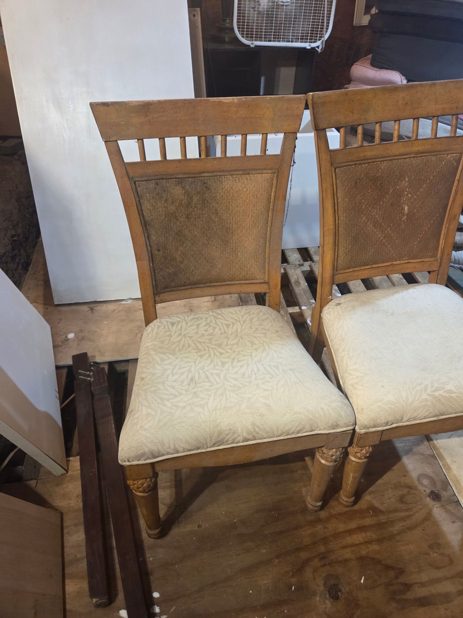 Chairs  4Vintage Wooden Dining Chairs with Woven Backs 39 ea — photo 3