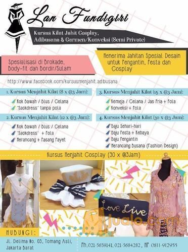 Voucher Kursus Menjahit Adibusana Cosplay Dan Garment Di Kota Jakarta Barat Dki Jakarta Jualo Com