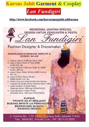 Voucher Kursus Menjahit Adibusana Cosplay Dan Garment Di Kota Jakarta Barat Dki Jakarta Jualo Com