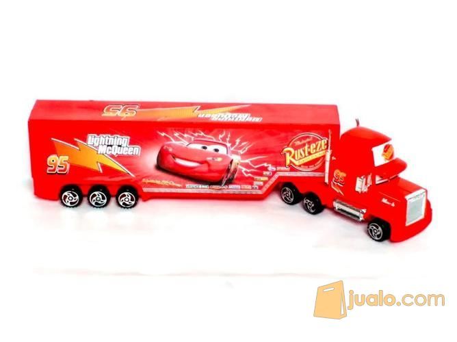  Mainan  Truk  Cars Lightning Mcqueen Merah Dan Dinoco Biru 