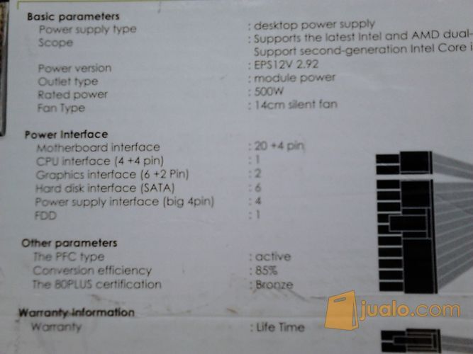 PSU DAZUMBA 500W Bronze 80+ Module