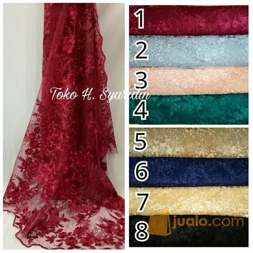 Bahan Brokat Tulle Bunga Kain Brokat Kebaya Bahan Brukat Meteran Kab Karawang Jualo