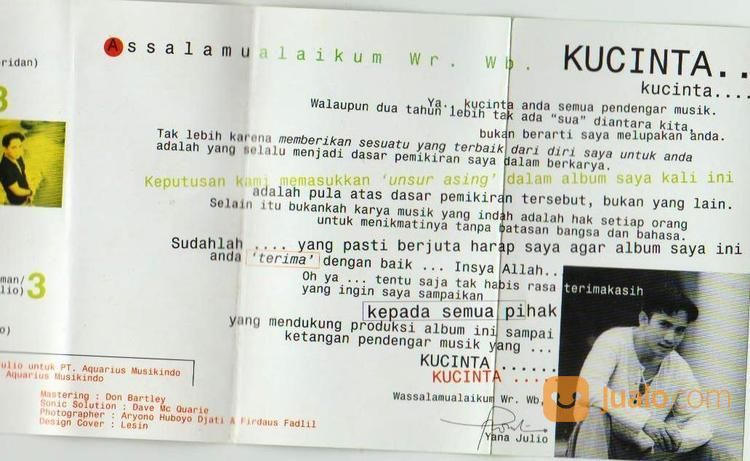 Kaset Yana Yulio "Kucinta"