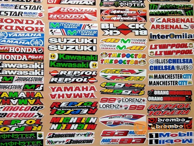 Sticker Isi 100pcs Stiker Motor Sticker Helm Ukuran 21cm X 3cm