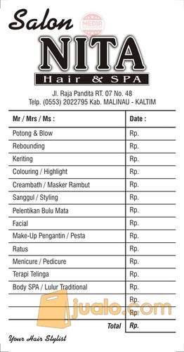 Contoh Nota Rias Pengantin Info Kece