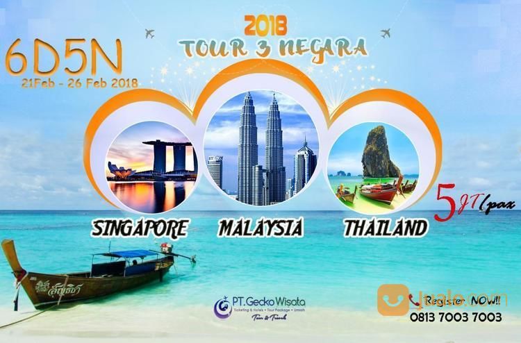 TERMURAH Paket TOUR 3 NEGARA Travel Malaysia Singapore