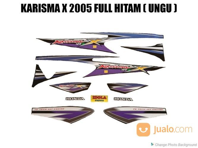 Striping Karisma X 2005 Full Hitam Ungu Jambi Jualo