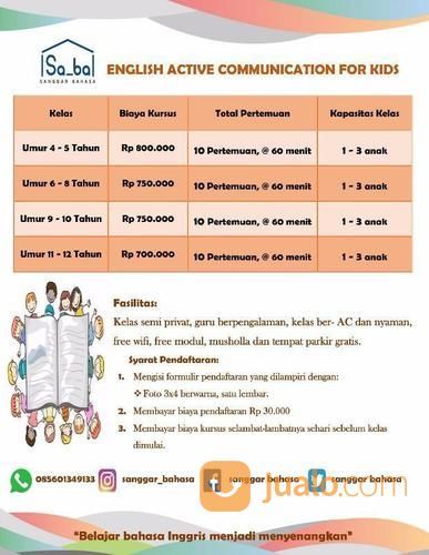 Kursus Bahasa Inggris Untuk Anak Anak Kab Sleman Jualo