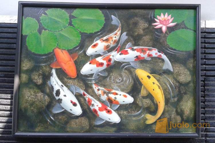 Jual Lukisan Ikan Koi Agnw 8 Kota Denpasar Lukisan Flora Tokopedia