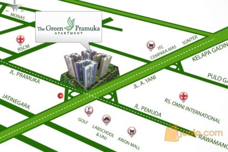 Tower Merah Bougenville Green Pramuka City 2BR