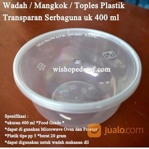 Wadah Plastik Transparan Serbaguna Uk 400 Ml