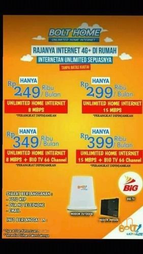 BOLT HOME WIFI RUMAH PROMO FREE SEBULAN