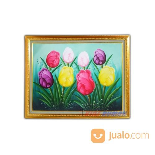 Lukisan Bunga Tulip Original Handpainting Cantik Dan Menawan